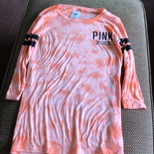 ✏️ Orange Tie Dye PINK 3/4 Sleeve Tee